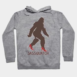 Sassquatch - Badass With An Attitude To Match  - Bigfoot - Red Heels Hoodie